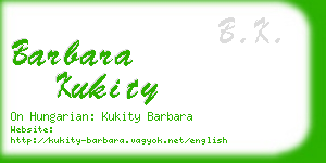 barbara kukity business card